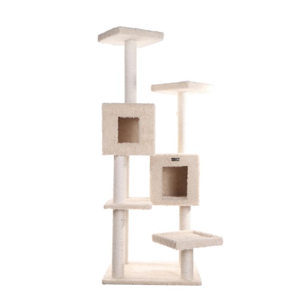 67-inch Ultra-Thick Faux Fur Cat Tree, Beige by Armarkat Hot on Sale - Image 4