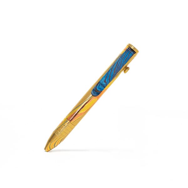 Mini Bolt Action Pen - Full Brass Damascus Online - Image 5