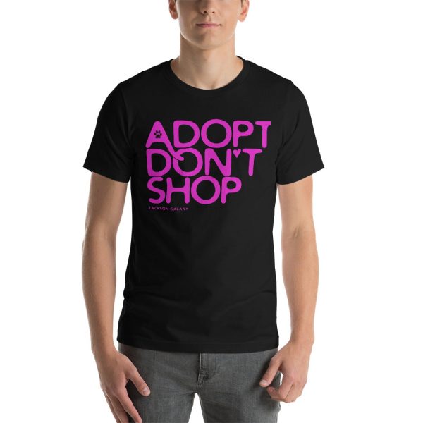 T-Shirt: ADOPT DON T SHOP (magenta design) Online now