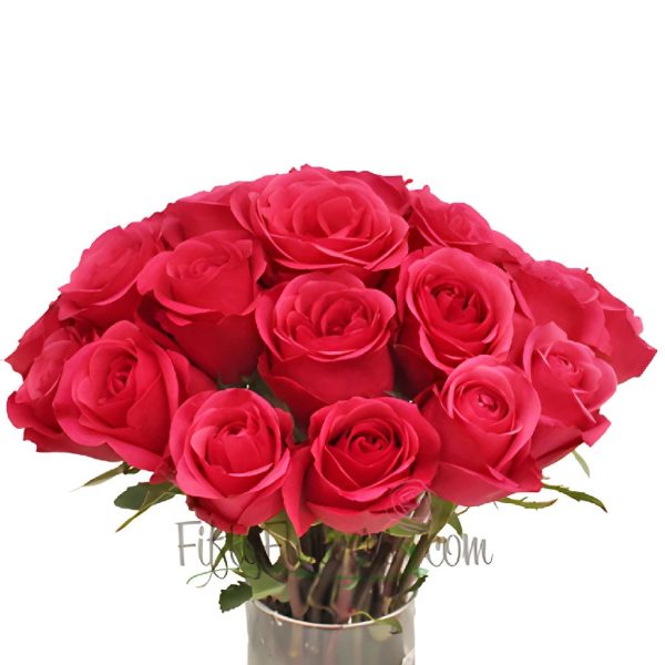 Solitaire Hot Raspberry Pink Rose Cheap - Image 4