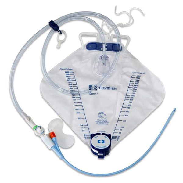 Cardinal Health™ Dover™ Foley Drainage Bag Tray, Silicone, Two Way, 18Fr OD, 2000mL Capacity Online Hot Sale