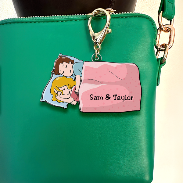 Personalized Gifts For Couple Keychain Couple Sleeping 01QHHU110225HH on Sale