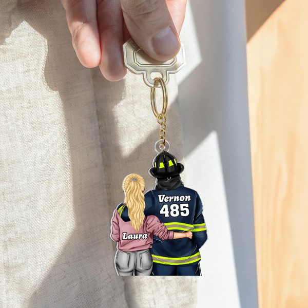 Personalized Gifts For Firefighter Couple Keychain 011QHHU110125TM For Cheap - Image 5